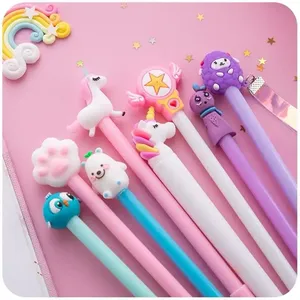 Lot de 20 stylos gel mignons à motif de dessin animé, stylos de signature de bureau, encre gel noire 0,5 mm, fournitures scolaires roses Kawaii, papeterie pour étudiants - Product Image 3
