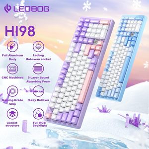 Teclado para Juegos Inalámbrico LEOBOG Hi98C PRO, Teclado para Juegos Programable de Modo Triple, Iluminación RGB Intercambiable en Caliente - Product Image 4