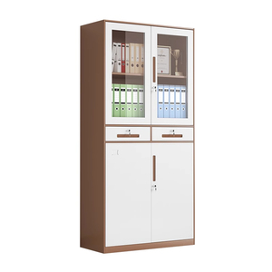 Steel Office Filing Cabinet 900x80x1850mm 2 Doors With Lock For Office <b>Storage</b> - Product Image 4