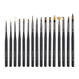 16PCS Synthetic Kolinsky Nail Art Brush UV Gel Painting Drawing Manicure Pen Acrylic Nail Brush Set Nails Accessories