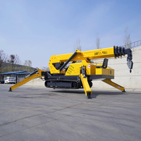 Grue araignée sur chenilles de 8 tonnes avec plateforme de travail, élévateur araignée stable pour la maintenance et la réparation des réseaux électriques Minigrue HW-800