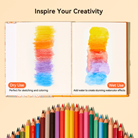 Arrtx ACP-003-3872 72 couleurs aquarelle soluble dans l'eau ensemble de crayons de couleur avec brosse en nylon fournitures d'art de qualité supérieure