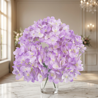 Buket Bunga Hydrangea Prancis Buatan Lima Tangkai dari Sutra, Dekorasi Pernikahan Buatan Tangan untuk Hotel, Rumah, dan Acara