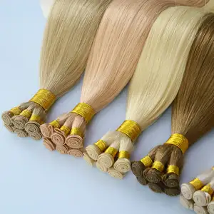 100% Remy Hair Weft Light Brown 12a Volume Raw Russian Double Drawn Hand Tied New Genius Weft Hair Extensions Human Hair 21inch