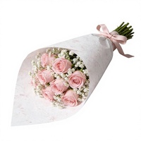 Papier d'emballage pour fleurs fait main YZ Wholesale, imperméable, recouvert de résine, motif rétro en pétales, pour emballages cadeaux floraux