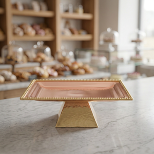 Plateau en cuivre massif avec base en laiton - Product Image 4