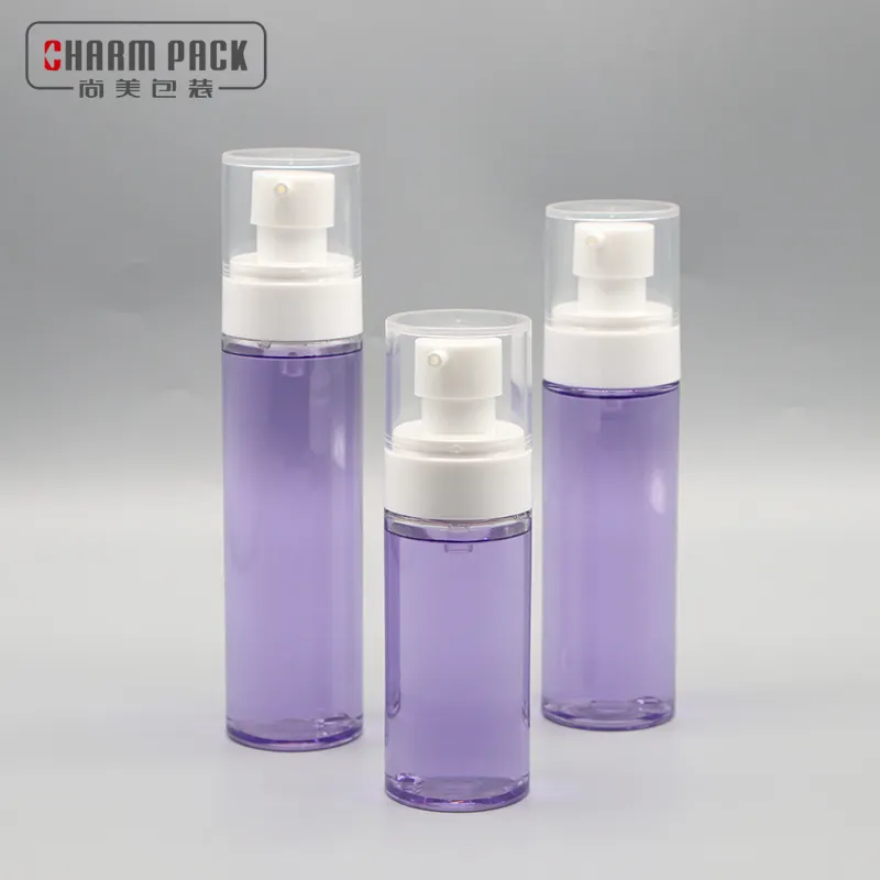 Empty fine mist lotion pump PET 100ml 120ml 140ml transparent white plastic Makeup Setting Spray bottle