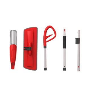 Fregona giratoria plana de diseño moderno con mango mágico de plástico de acero inoxidable para el hogar y la limpieza del hotel Embalaje en caja - Product Image 5