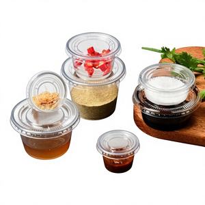 กล่องซอสพลาสติกแบบใช้แล้วทิ้ง Nasheng ขนาด 130 มล. กล่องใส่เครื่องปรุงสำหรับซื้อกลับบ้าน วัสดุ P2 แบบติดกัน - Product Image 1