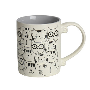 Tasse à café en céramique peinte à la main sous glaçure, motif chat mignon, tasse à petit-déjeuner, bol à flocons d'avoine, tasse en céramique à micro-overflow pour couples - Product Image 5
