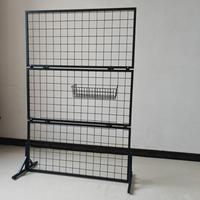 Présentoir de supermarché autoportant en treillis métallique chromé, pliable et détachable, style international, pour snacks
