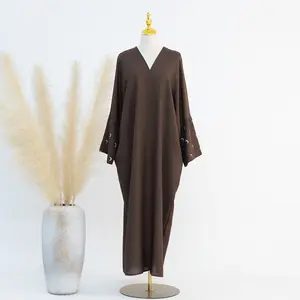 Roupas islâmicas de casamento modestas de luxo branco khimar vestido abaya dubai feminino muçulmano