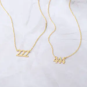 14K 18K Vàng Mạ Vermeil 925 Sterling Silver 111 222 333 Thiên Thần Số Quyến Rũ Mặt Dây Chuyền Vòng Cổ Trang Sức Cho Phụ Nữ