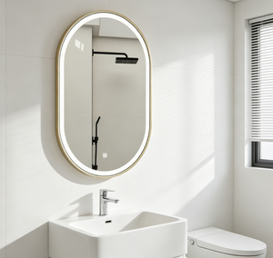 Oval Frameless LED Bath Mirror Backlit <b>Lighted</b> Vanity Mirror Dimmable <b>Wall</b> Hanging for Hotel Bathroom - Product Image 2