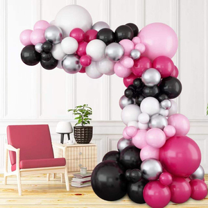 100 pièces de décoration pour la Saint-Valentin, mariage, <span class=keywords><strong>anniversaire</strong></span>, fête, <span class=keywords><strong>guirlande</strong></span> d'arche de ballons en latex <span class=keywords><strong>rouge</strong></span>, blanc et noir - Product Image 6