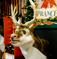 Tête de renne chantante animatronique de parc à thème réaliste de haute qualité de Noël