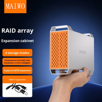 MAIWO Box Esterno per Disco Rigido in Lega di Alluminio da 3,5 Pollici SATA, Cabinet Array a Doppio Disco con 4 Modalità RAID, Controllo Temperatura e Ventola di Raffreddamento