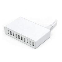 Cargador de teléfono multifunción de alta venta, 60W 5V/12A, para teléfonos móviles, tabletas, multipuerto, de alta potencia, con 10 puertos USB, adaptador de corriente.