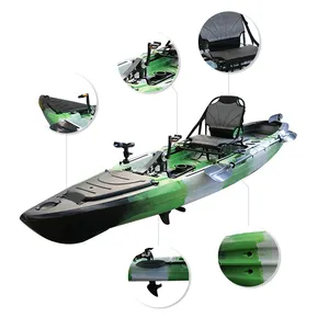Nova Rotomolded Unidade Pedal Único Assento Kayak De Pesca de Mar, caiaque com pedais, caiaque de acionamento do pedal