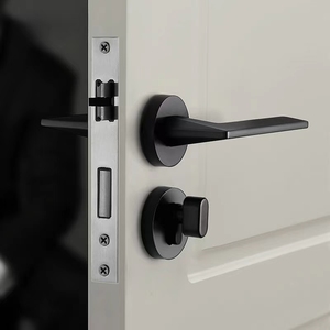 Factory Direct Luxury Black Wooden <strong>Doors</strong> <strong>Knob</strong> Modern Zinc Alloy <strong>Door</strong> Handle for Home Hotel - Product Image 3