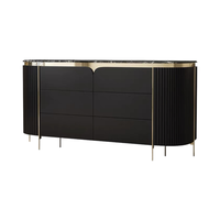 Commode en bois massif de style italien moderne et simple, buffet de luxe léger en ardoise, meuble décoratif pour salle à manger et salon