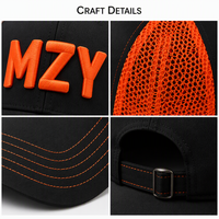Topi 5 Panel Sporty Streetwear Dua Warna Profil Tinggi Kustom Tanpa Struktur, Logo Bordir 3D Puff, Bernapas, Tahan Air