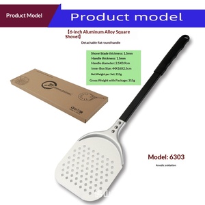 Pala para <span class=keywords><strong>Pizza</strong></span> Perforada de 6 Pulgadas, Cuadrada, de Aleación de Aluminio, con Mango Telescópico Ajustable - Product Image 6