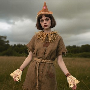 Pafu Suministros <span class=keywords><strong>de</strong></span> Halloween, Set <span class=keywords><strong>de</strong></span> 3 Piezas: Sombrero <span class=keywords><strong>de</strong></span> Paja, Puños y Collar, Accesorios <span class=keywords><strong>de</strong></span> Disfraz <span class=keywords><strong>de</strong></span> <span class=keywords><strong>Espantapájaros</strong></span> para Festival, Granja y Cosplay - Product Image 2