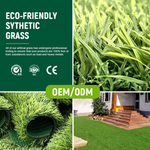 Options de couleur et de hauteur personnalisables pour le gazon artificiel à poils bouclés et denses, idéal pour les projets de jardins paysagers et commerciaux - Product Image 5