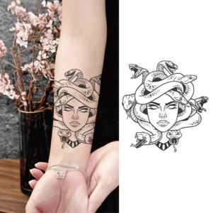 Adesivi per <span class=keywords><strong>Tatuaggi</strong></span> <span class=keywords><strong>Anime</strong></span> a Forma di Serpente a Nove Teste, Stile Giapponese, a Base Vegetale, Impermeabili, Semi-Permanenti per Viso e Corpo - Product Image 1