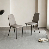 Chaises de salle à manger contemporaines de style italien, tabourets modernes minimalistes de luxe couleur crème et chaises en acier de style hôtelier
