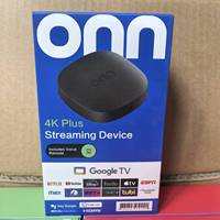 Boîtier TV intelligent Android Onn 4K Plus, lecteur multimédia 4K UHD, Android 14, processeur quadricœur, décodeur, Wi-Fi 5G, télécommande à commande vocale