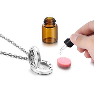 अरोमाथेरेपी डिफ्यूज़र गर्म हार स्टेनलेस स्टील परफ्यूम पेंडेंट नेकलेस महिला पुरुषों के लिए पेड़ हार - Product Image 2