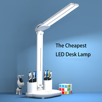 Lampe de bureau LED pliable rechargeable sans fil avec horloge, lampe de table vintage avec ventilateur pour l'étude des enfants