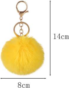 Lot de 8 porte-clés pompons doux en fausse fourrure moelleuse, accessoires de sac colorés pour femmes et filles - Product Image 2