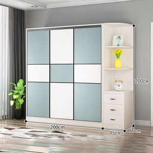 <span class=keywords><strong>Armoire</strong></span> moderne simple chambre familiale porte coulissante <span class=keywords><strong>largeur</strong></span> 200 <span class=keywords><strong>cm</strong></span> <span class=keywords><strong>armoire</strong></span> de rangement pour manteaux - Product Image 1