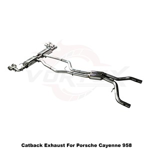 Conjunto de silenciador de acero inoxidable con ajuste acústico Vortex y válvula de vacío para Porsche Cayenne 958 Tuning - Product Image 3