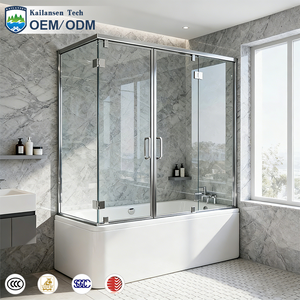 Cabine de douche en acier inoxydable sur mesure, salle de bain, portes coulissantes, <span class=keywords><strong>baignoire</strong></span>, verre trempé de sécurité de 8 mm, portes à charnières, écran humide/sec - Product Image 2