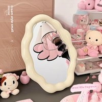 Miroir de maquillage de table en forme de nuage à bords ondulés, blanc crème, irrégulier, pour coiffeuse, chambre à coucher, décoration intérieure, vente en gros