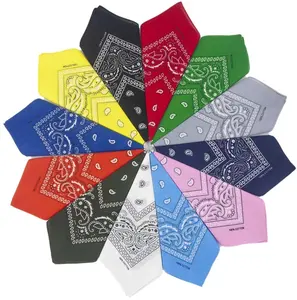 Pañuelos cuadrados de Cachemira con estampado, venta al por mayor, multifunción, 55x55 cm, 100% algodón, barato
