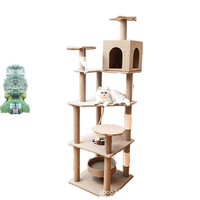 Arbre à chat en bois avec maison, design arbre, grande étagère, utilisation toutes saisons, ajustement universel, construction monobloc, 16,2 kg MT01-K/MT01-Q