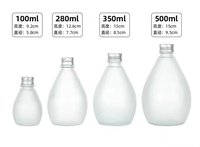 Bouteille d'eau en verre personnalisée, 100 ml, 280 ml, 350 ml, 500 ml, cristal