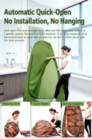 Pop-Up Privatsphäre-Duschzelt Silberbeschichtet Wasserdicht Tragbarer Outdoor-Umkleideraum Camping Mobile Toilettenkabine Schnell Automatisch Aufbaubar