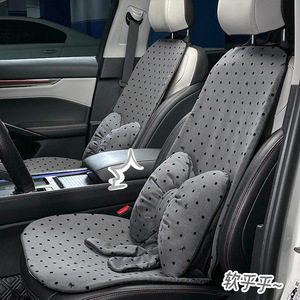 Coussin de siège de voiture à pois avec nœud, en tissu maillé, doux, universel, tapis rafraîchissant d'été pour une utilisation quatre saisons - Product Image 2