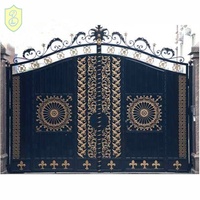 LONGBON Nouveaux modèles de portail de garage coulissant électrique en fer forgé, design élégant pour clôture de jardin, 7 pieds