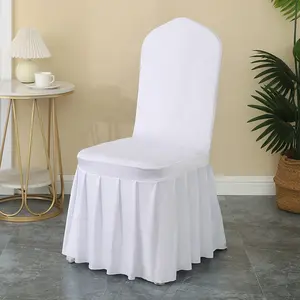 Wholesale Spandex Chair Cover Thickness 100% Polyester Elastic Hotel Chair Cover For Wedding Banquet