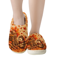 Pantoufles classiques légères pour hommes toutes saisons avec doublure en tissu Sherpa, dessus en tissu imprimé personnalisé, semelle extérieure en TPR et bout rond