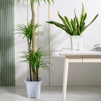 Pot carré simple pour plantes succulentes, 16-27 cm, en plastique coloré respirant, pour le contrôle des racines