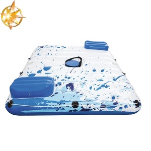 مخصص 2 الناس عطلة البلاستيكية مع حامل كوب المياه الترفيه كرسي نفخ العائمة الجزيرة - Product Image 3
