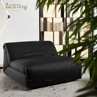BESTING Modern Luxury Minimalist Design Anpassbares schwarzes Leder/Stoffs ofa Gepolstertes Klapp sofa
